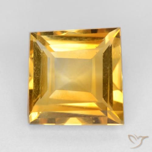 2.12ct 天然 深金色 黄水晶, 正方形, VS