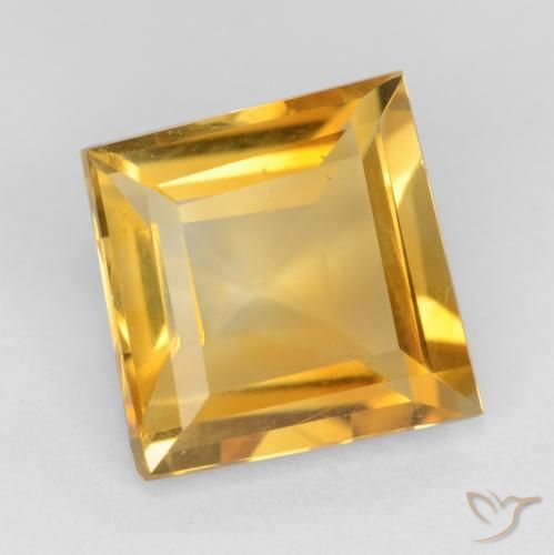 2.12克拉天然黄水晶，正方形，VS