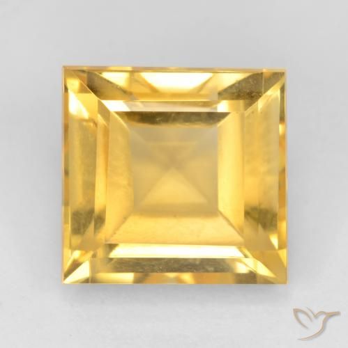 3.79ct 天然 亮金 黄水晶, 正方形, VS