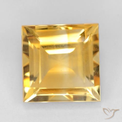 3.43ct 天然 亮金 黄水晶, 正方形, VS