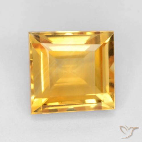 3.31ct 天然 金橙色 黄水晶, 正方形, VS