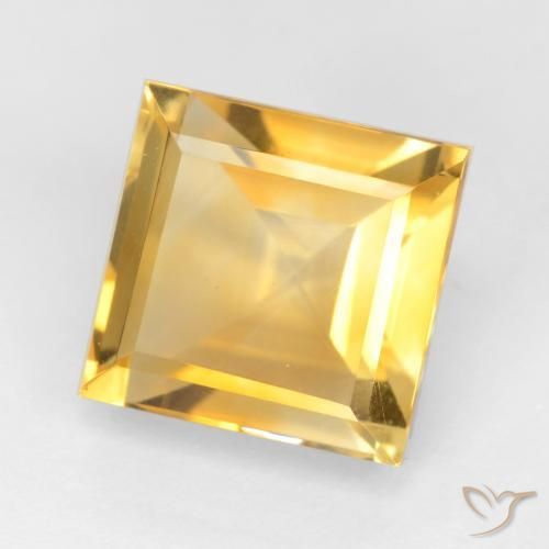 3.75克拉天然黄水晶，正方形，VS