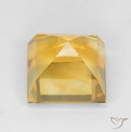 3.75克拉天然黄水晶，正方形，VS