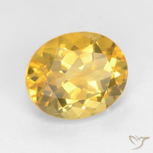 3.71克拉天然黄水晶，椭圆形，VS