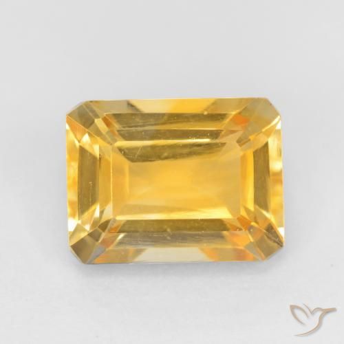 1.69ct 天然 亮金 黄水晶, 祖母绿式切割, VVS-VS