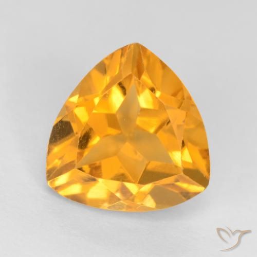 1.26ct 天然 橙金 黄水晶, 胖三角形, VS