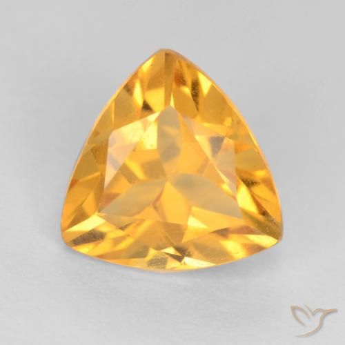 1.09ct 天然 深金橙色 黄水晶, 胖三角形, VS