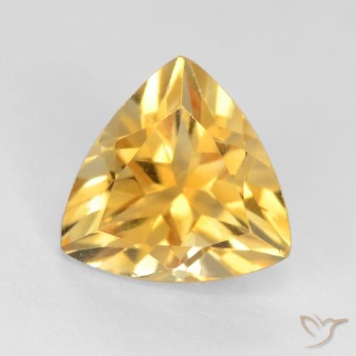 1.13ct 天然 亮金 黄水晶, 胖三角形, VS