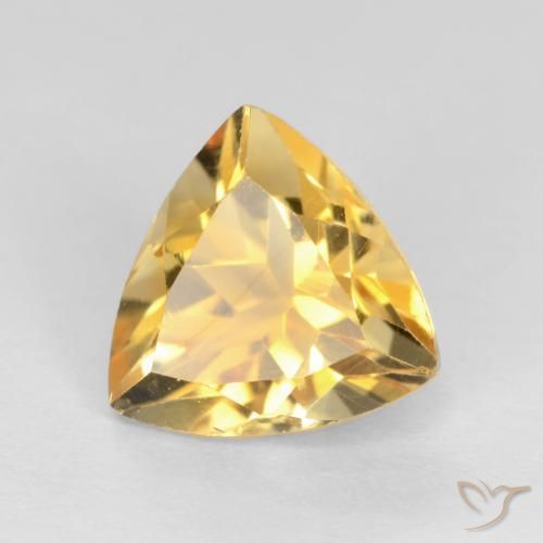 1.13克拉天然黄水晶，胖三角形，VS