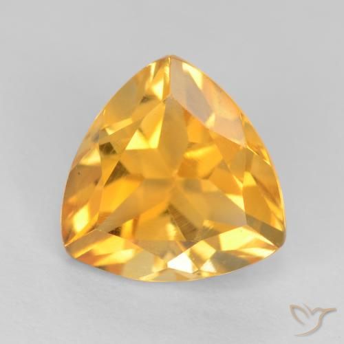 1.34ct 天然 中金 黄水晶, 胖三角形, VS