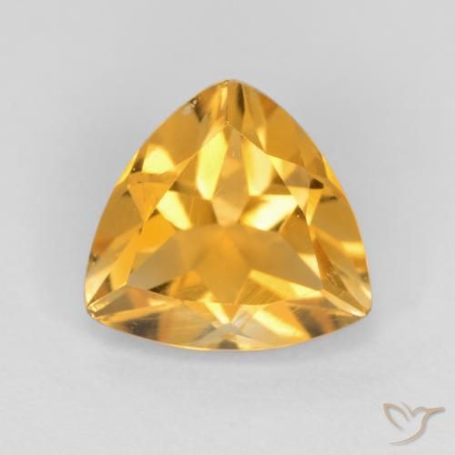 0.91ct 天然 金橙色 黄水晶, 胖三角形, VS