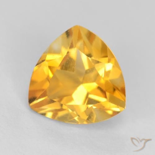 1.14ct 天然 金橙色 黄水晶, 胖三角形, VS