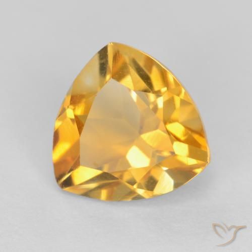 1.14克拉天然黄水晶，胖三角形，VS