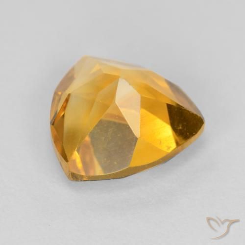 1.14克拉天然黄水晶，胖三角形，VS