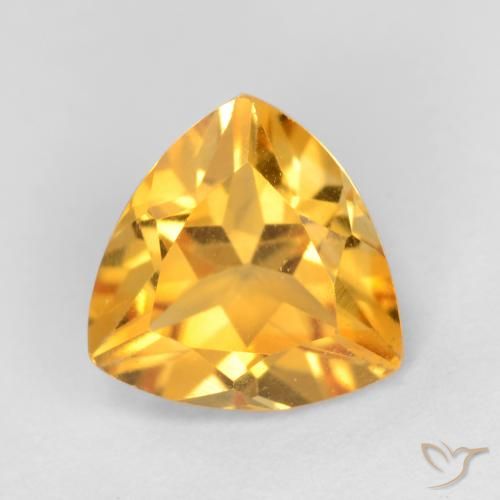 1.09ct 天然 中金 黄水晶, 胖三角形, VS