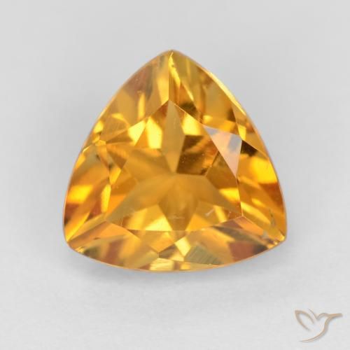 1.13ct 天然 深橙金 黄水晶, 胖三角形, VS