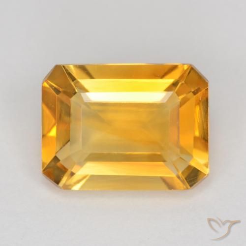1.45ct 天然 深金橙色 黄水晶, 祖母绿式切割, VS