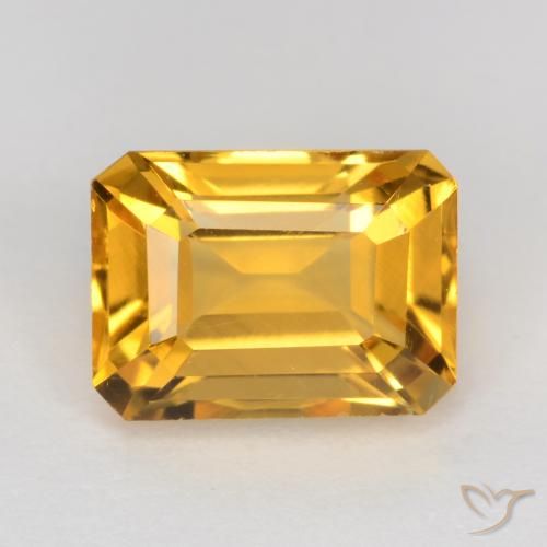 1.67ct 天然 深金橙色 黄水晶, 祖母绿式切割, VS
