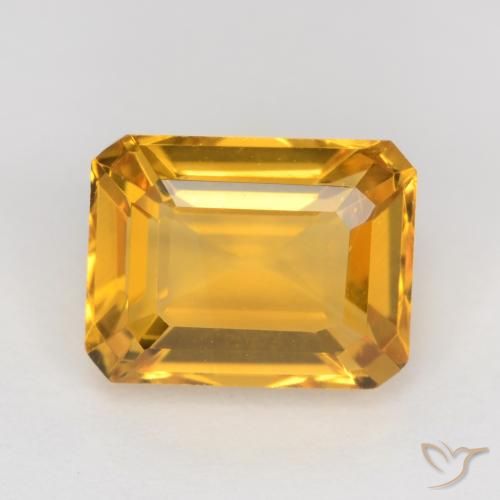 1.65ct 天然 深金橙色 黄水晶, 祖母绿式切割, VS