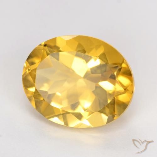 3.42克拉天然黄水晶，椭圆形，VS