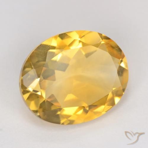 2.94克拉天然黄水晶，椭圆形，VS