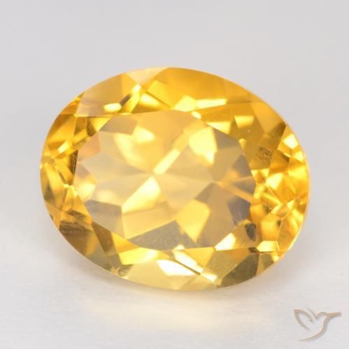 3.93克拉天然黄水晶，椭圆形，VVS-VS