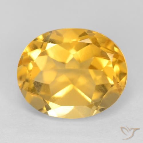 3.85ct 天然 亮金 黄水晶, 椭圆形, VS