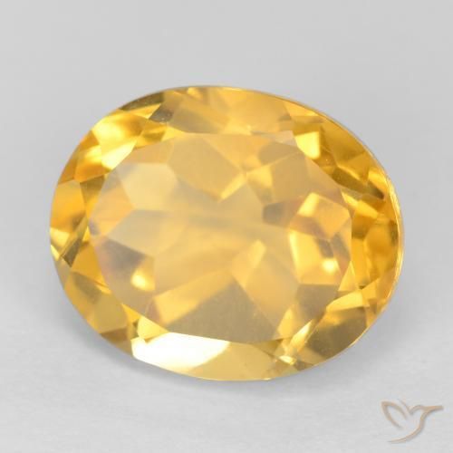 3.85克拉天然黄水晶，椭圆形，VS