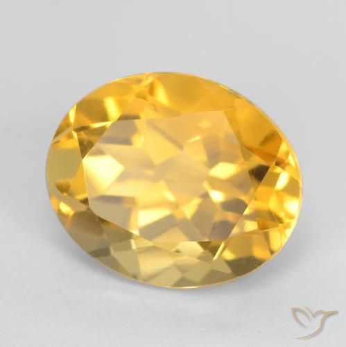 3.40克拉天然黄水晶，椭圆形，VVS-VS