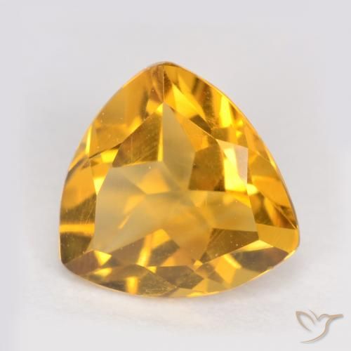 0.98ct 天然 橙金 黄水晶, 胖三角形, VS