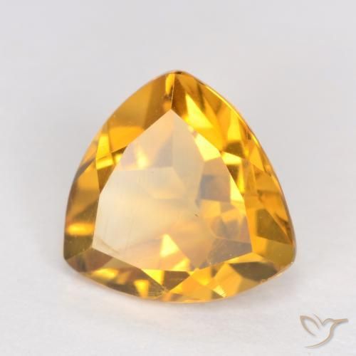 0.98克拉天然黄水晶，胖三角形，VS