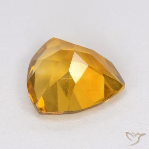 0.98克拉天然黄水晶，胖三角形，VS