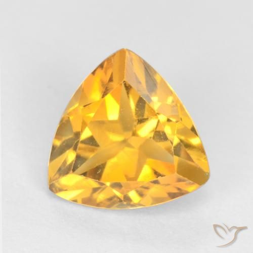 0.95ct 天然 中金 黄水晶, 胖三角形, VS