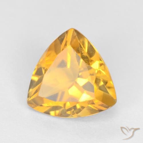 0.95克拉天然黄水晶，胖三角形，VS