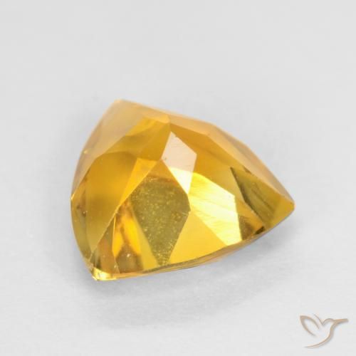 0.95克拉天然黄水晶，胖三角形，VS