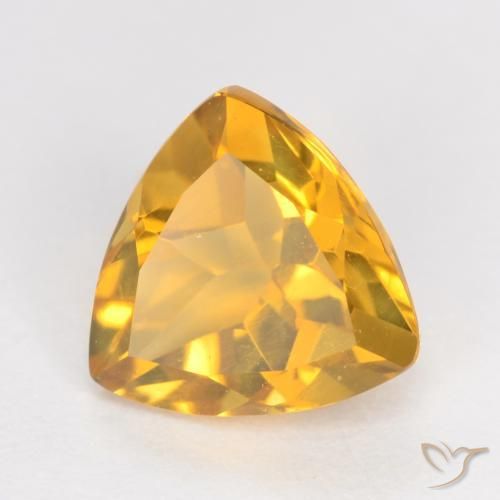 1.13克拉天然黄水晶，胖三角形，VS