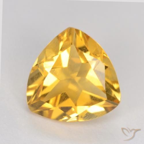1.10ct 天然 中金 黄水晶, 胖三角形, VS