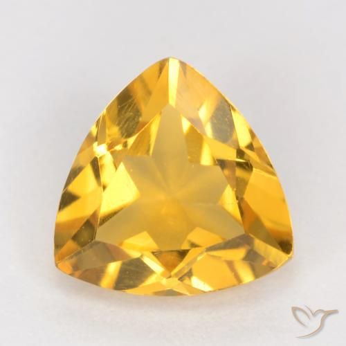 1.06ct 天然 中金 黄水晶, 胖三角形, VS