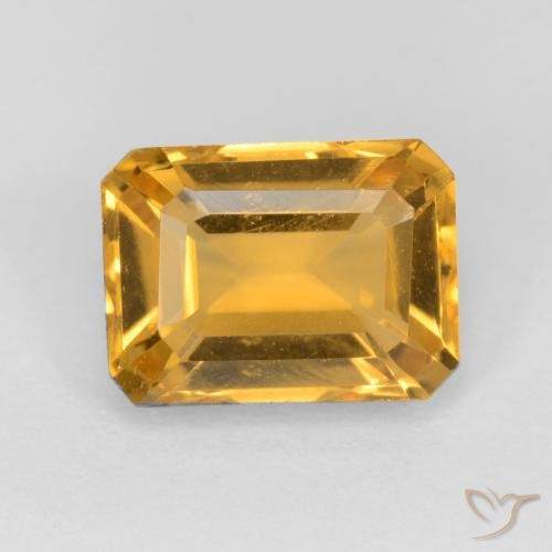1.58ct 天然 深金橙色 黄水晶, 祖母绿式切割, VVS-VS