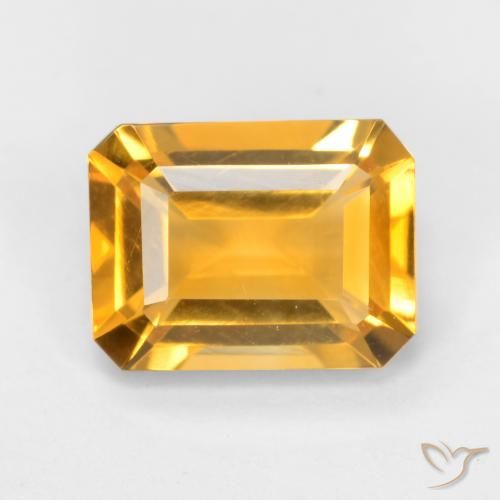 1.58ct 天然 深金橙色 黄水晶, 祖母绿式切割, VVS-VS