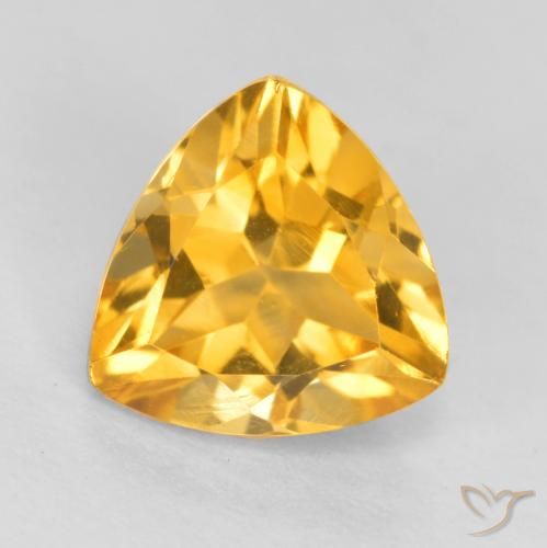 1.29ct 天然 亮金 黄水晶, 胖三角形, VS