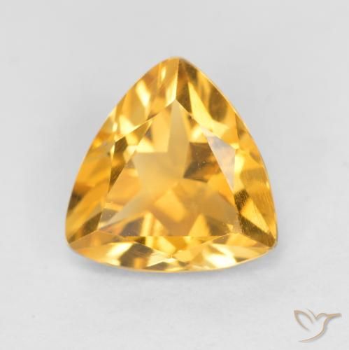 0.90ct 天然 深金橙色 黄水晶, 胖三角形, VS