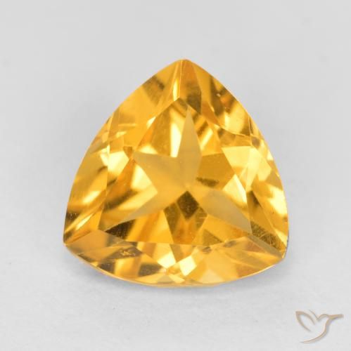 1.12ct 天然 中金 黄水晶, 胖三角形, VS