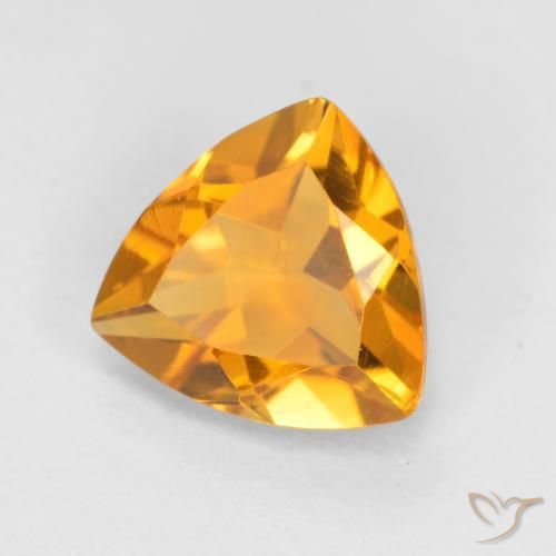 0.88克拉天然黄水晶，胖三角形，VS