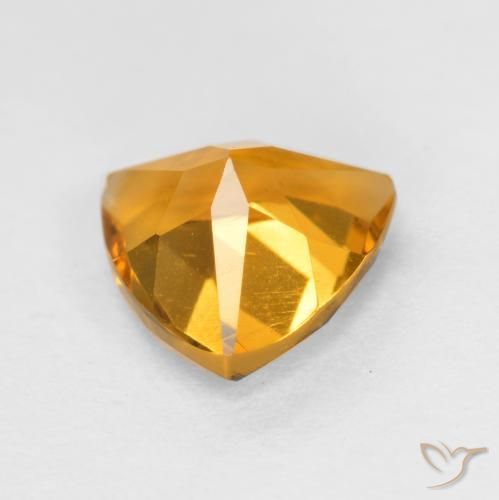 0.88克拉天然黄水晶，胖三角形，VS