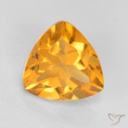 1.14ct 天然 深橙金 黄水晶, 胖三角形, VS