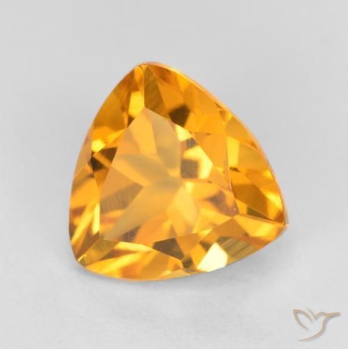 1.14克拉天然黄水晶，胖三角形，VS