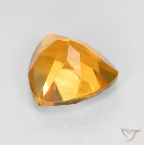 1.14克拉天然黄水晶，胖三角形，VS