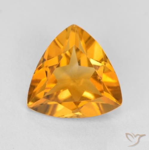0.93ct 天然 深橙金 黄水晶, 胖三角形, VS