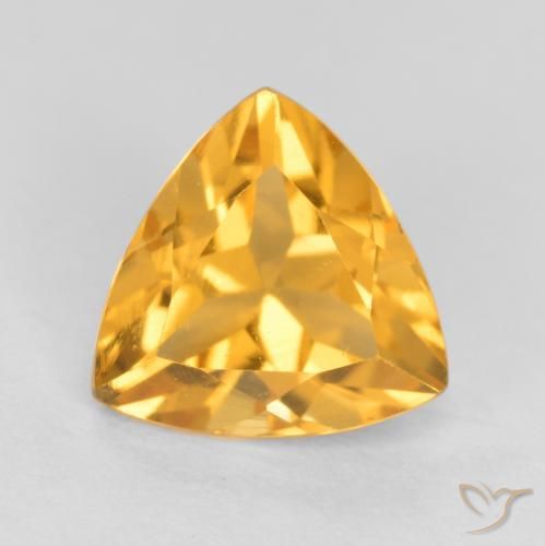 1.03ct 天然 深金橙色 黄水晶, 胖三角形, VS
